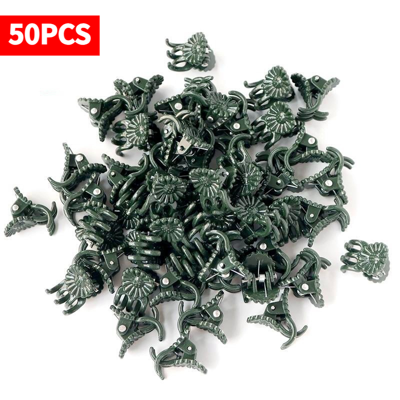 Florist Supply Bulk - 50 Buah Penjepit Tanaman Hijau Tua