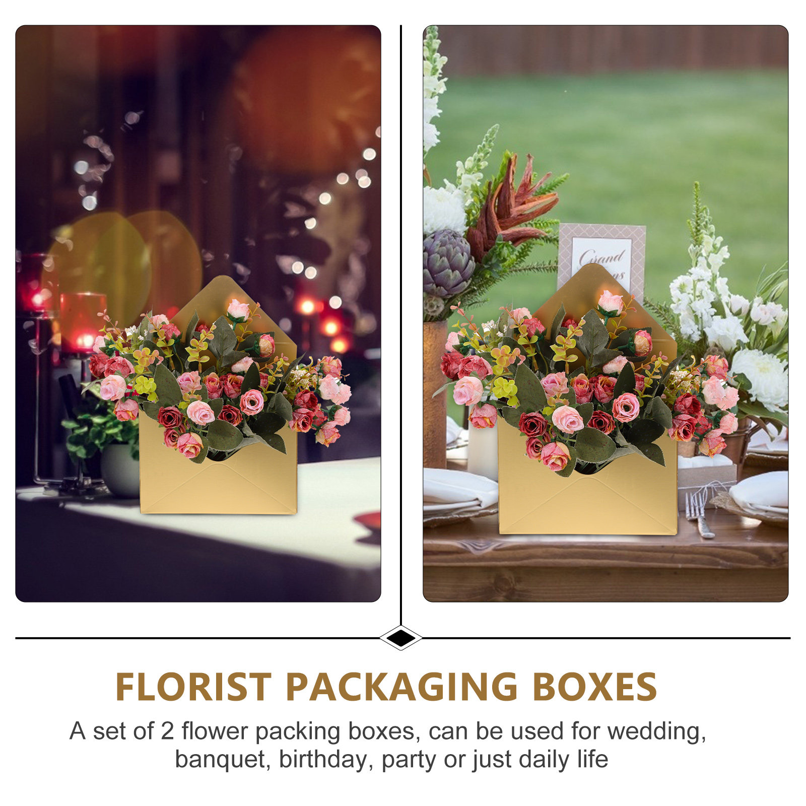 2Pcs Kotak Kemasan Bunga Desai - Florist Flower Supply ulasan dan harga