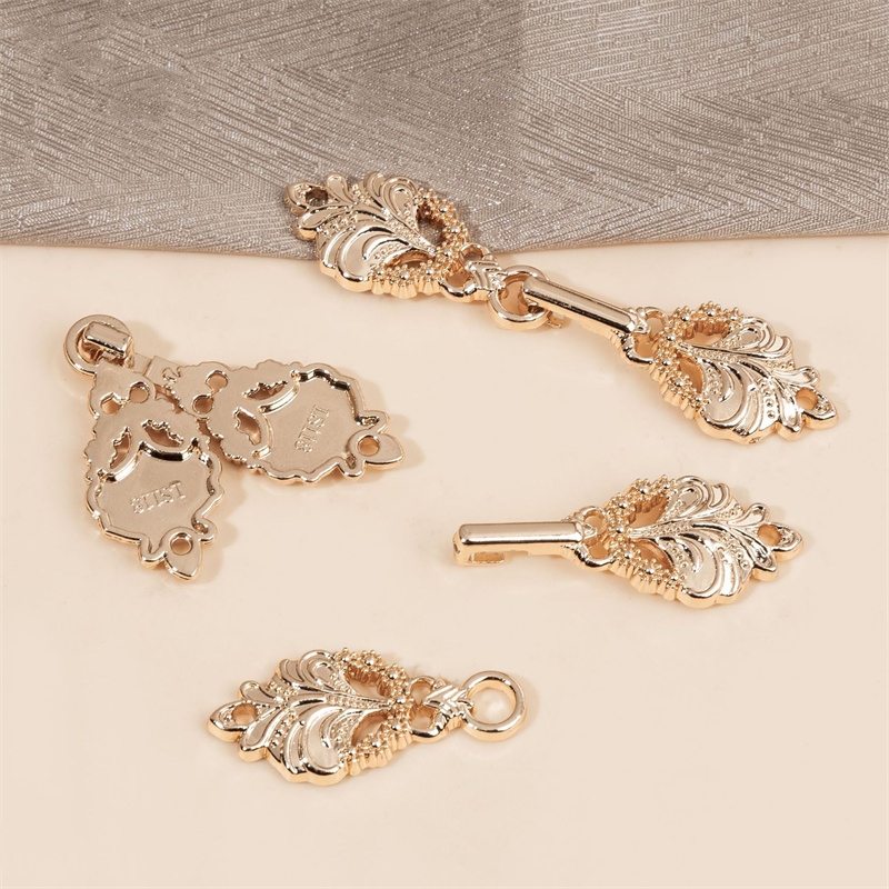 10 Pasang Kancing Logam Antik  - Flower Frog Pin ulasan dan harga